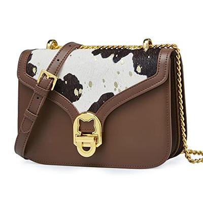 Cow Print Chain Strap Crossbody Wallet