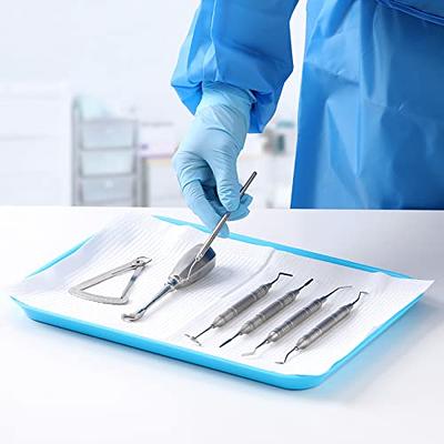 JMU Dental Procedure Trays Autoclavable Set Up Flat Trays Size B 13.25 x 9.75, Plastic Instrument Trays (Blue)