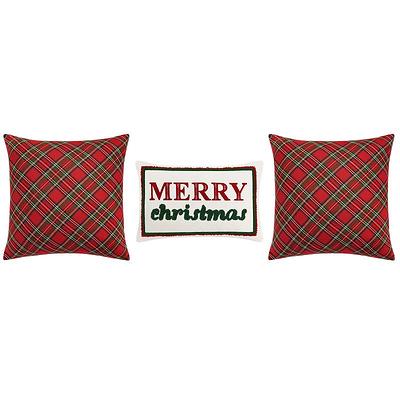 Mike&Co. New York Christmas Decorative Throw Pillow Set of 4 Square 18 x 18 for Couch, Bedding - Blue