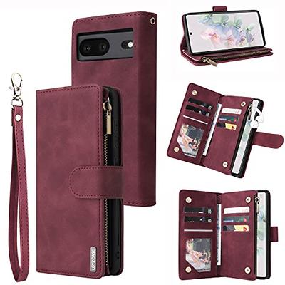 ZVE iPhone 14 Plus Wallet Case Crossbody with Zipper Lipstick Pouch, Card  Holder Phone Case with Wrist Strap for Women, RFID Blocking Leather Cover