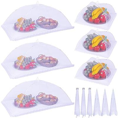  Food Cover Food Tent Set, 2 Extra Large 40X24 and 6 Standard  17X17 Mesh Food Covers for Outside, 8 Pack Collapsible, Reusable Pop-Up  Umbrella Food Nets for Picnics, Outdoor Camping, Parties