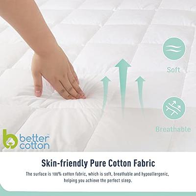 Quilted Fitted Queen Mattress Pad Cover, Waterproof Mattress Protector,  Deep Pocket Elastic Fits Up to 21'', Breathable Soft Alternative Filling