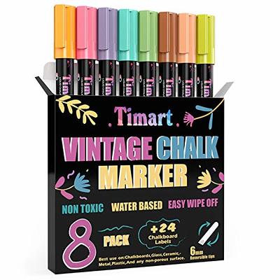  QUEFE Liquid White Chalk Markers, 8pcs, 6mm, Dual Tip