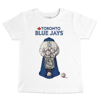 Toronto Blue Jays Tiny Turnip Women's Shark 3/4-Sleeve Raglan T-Shirt -  White/Royal