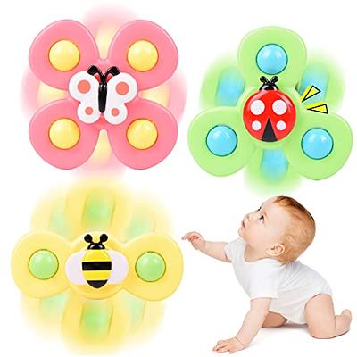  Suction Cup Spinner Toy for Baby - Suction Cup Fidget Spinner  Toys Bath Toys Window Spinning Top Baby Toys 12-18 Months Christmas  Birthday Gifts for 1 2 3 Boys Girls Sensory
