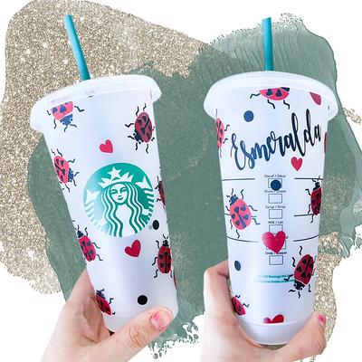 Pink Retro Daisy Starbucks Cup Personalized Starbucks Cold Cup Birthday  Gift Reusable Cup Iced Coffee Cup Starbucks Tumbler 