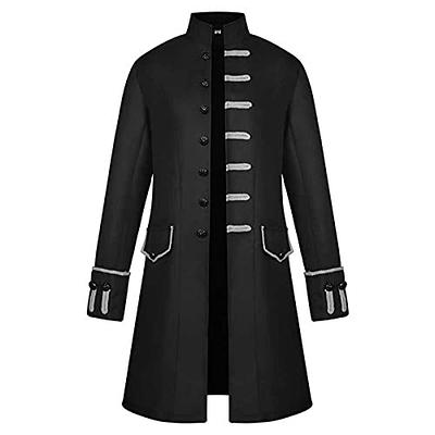 Steampunk Men Coat Halloween Steampunk Costume Vintage Victorian Uniform  Middle Length Punk Coat For Masquerade Vampire Costume