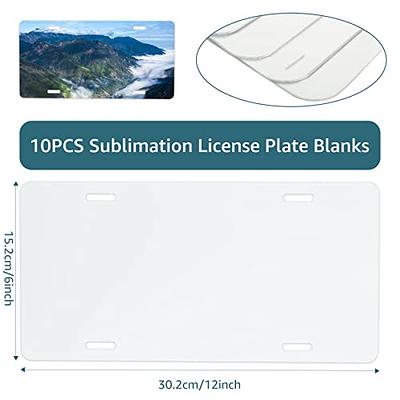 10PCS Sublimation License Plate Blanks, 6X12 Heat Thermal Transfer Sheet  DIY Picture Sublimation Plates, 0.65MM Thickness Metal Aluminum Automotive  Blank License Plates for Car Decoration (White) - Yahoo Shopping