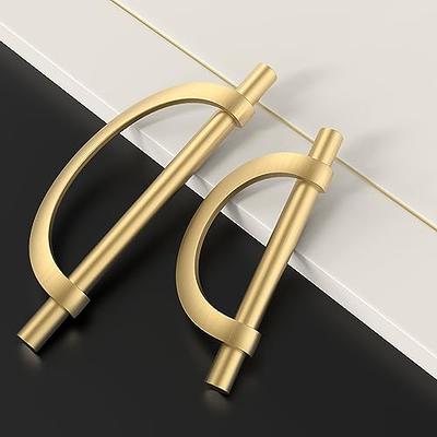 Homdiy cabinet pulls brushed gold brass drawer handles for kitchen