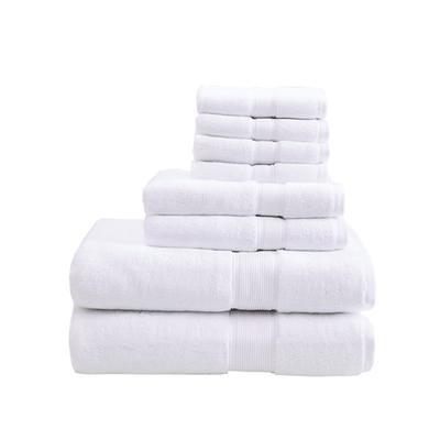 Madison Park Signature - Parker Textured Solid Stripe 600GSM Cotton Bath Towel 6pc Set - Ivory