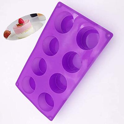 8-Cavity Round Silicone Mold for Soap, Cake, Bread, Cupcake, Cheesecake,  Cornbread, Muffin, Brownie, and More 