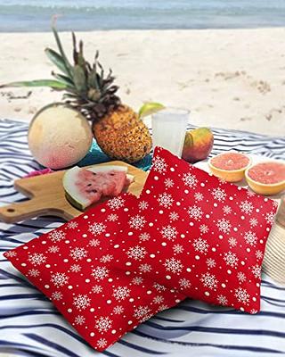  Outdoor Pillows Covers with Inserts Set of 2, Merry Christmas  Santa Hold Gift Snowflake Waterproof Pillow with Adjustable Strap  Decorative Throw Pillows for Patio Furniture Lounge Chair, 12x20 Inch :  Patio