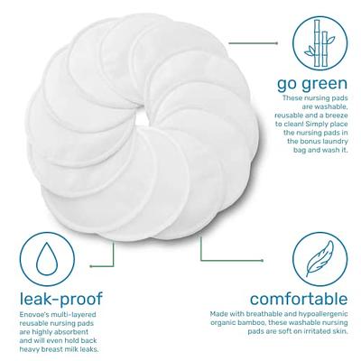 Reusable Nursing Pads Breastfeeding White 5.5 Wet & Wash Bag - Pack of 14