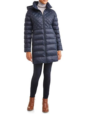 Women's Sebby Collection Hooded Cozy Lined Puffer Coat