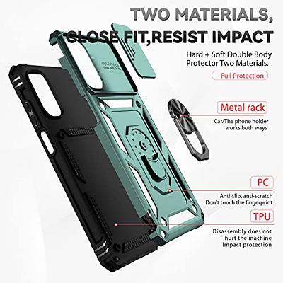 Goton for Samsung A53 5G Case, Galaxy A53 5G Case with Camera Cover &  360°Kickstand Ring with Tempered Glass Screen Protector, Military Grade