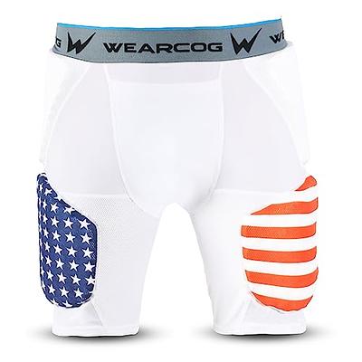 WEARCOG Premier Adult Football Girdle for Men's, 5 Padded Integrated  Football Pads with Hip, Tail, Thigh Pads and Cup Pocket