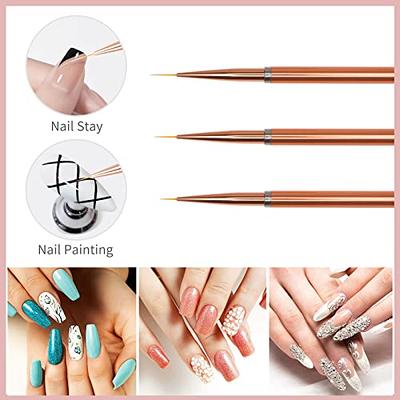 5pcs Nail Art Brush Set With Liners and Striping Brushes, for Thin