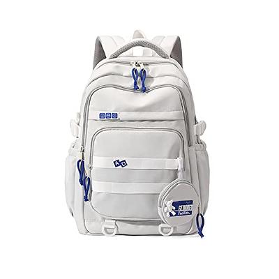 Laptop Backpack Cute Large Capacity Student daypack for Travel Outdoor Back  To School(White)