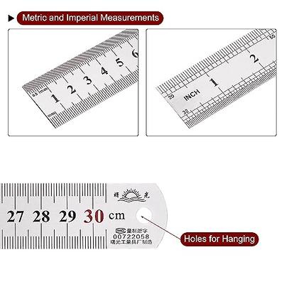 HARFINGTON 2 in 1 Stainless Steel Ruler with Scriber Block 30cm/12