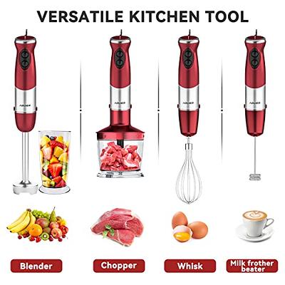 Abuler 5-in-1 Immersion Hand Blender: Powerful 800W, 12 Speeds, Stainl