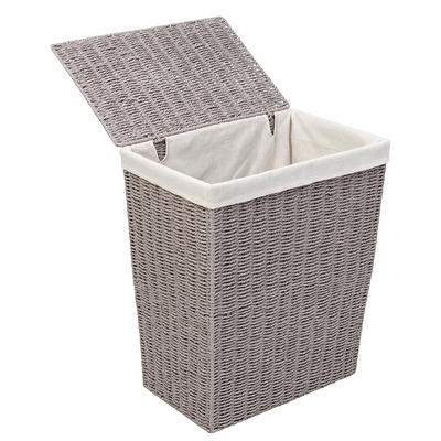 Sorbus Woven Paper Rope Baskets - 4 Piece Set, Gray