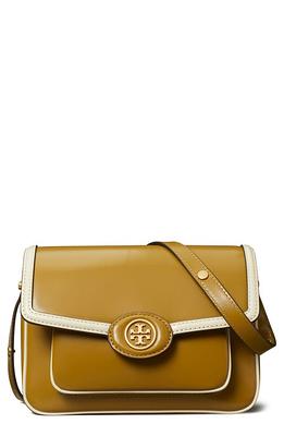 Tory Burch Robinson Perforated Colorblock Leather Shoulder Bag