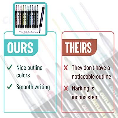 Morfone Outline Markers, Double Line Glitter Shimmer Markers Set