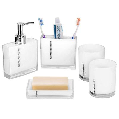 Dracelo 5-Piece Bathroom Accessory Set with Dispenser, Toothbrush