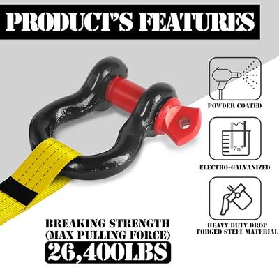 Jamiikury Shackles 1/2 D Ring Shackle 12 Ton (26,455 lbs) Maximum