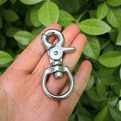 JY-Marine Stainless Steel Round Eye Trigger Snap Hook 3/4 Swivel Eye -  Great for Pet Leashes, Bag Straps