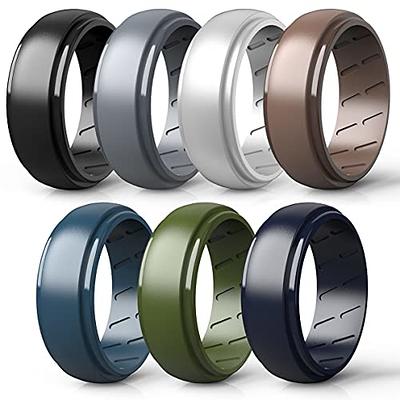 Rinfit Silicone Wedding Ring for Men Soft Rubber Wedding Band Replacement  AIR Collection 3 Pack 