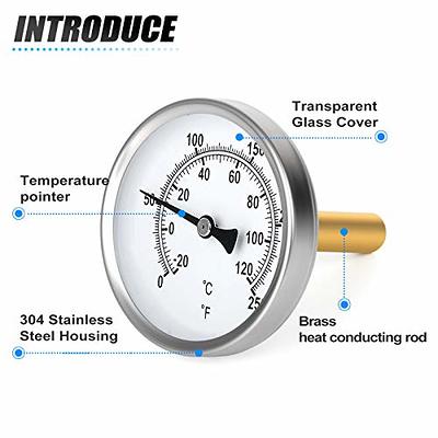 Metal Thermometer Hot Water Pipe Thermometer 0-120c Heating 63mm