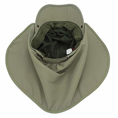 LLmoway UPF50+ Sun Hat with Neck Flap for Men Women Fishing Hiking Camping  Quick Dry Cap Army Green - Yahoo Shopping