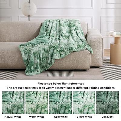 Bedsure Fuzzy Blanket for Couch - Sage Green, Soft and Comfy