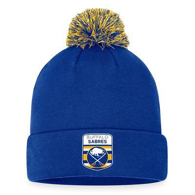 Fanatics Branded White/Royal New York Islanders Authentic Pro Draft Cuffed Knit Hat with Pom