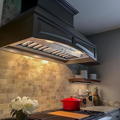 36 Inch Range Hood Insert, Ultra Quiet Stainless Steel Ducted  Insert/Built-in Kitchen Vent Hood with Powerful Suction, Dimmable LED  Lights and