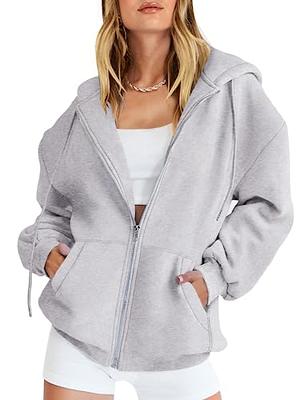 crop sweatshirt jackets for women with zipper long sleeve drawstring jacket  hoodies with pockets for teen girls 