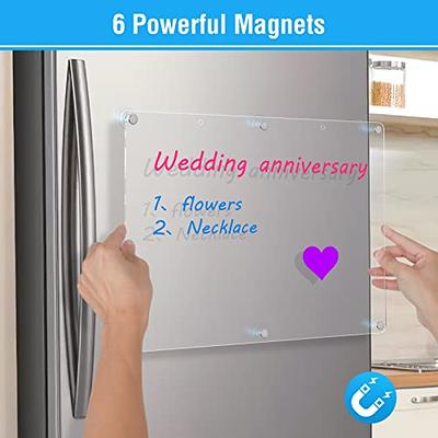 Acrylic Magnetic Dry Erase Board for Fridge, 16.5x12 Inch Clear