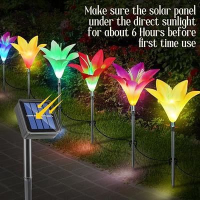 4 Pack Solar Lanterns Outdoor Garden Decor - OxyLED Solar Lights Decorative  Lantern Waterproof 4 Colors LED Hanging Solar Powered with Handle for