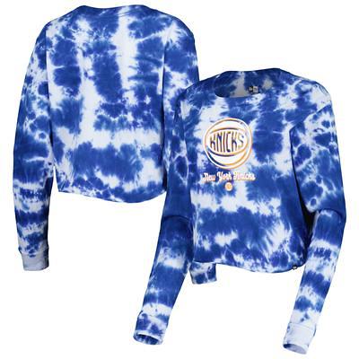 New Era Royal Chicago Cubs Tie-Dye Cropped Long Sleeve T-Shirt