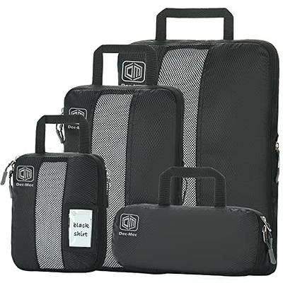 Dec-Mec 4 Set Compression Packing Cubes with Labels for Travel