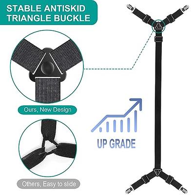 2 PCS Bed Sheet Fasteners, Durable Sheet Clips, Adjustable Crisscross  Fitted Sheet Band Straps Grippers Suspenders for Bed Sheets, Mattress  Covers