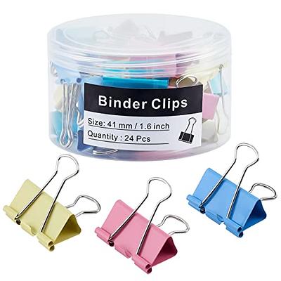  24 Pcs Large Binder Clips 41mm 1.6 inch Width Big Paper Clamps  Metal Fold Back Clip for Office School and Home Supplies (Black) : Office  Products