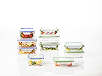 Komax 12-piece Nesting Leakproof Square Food Storage Set