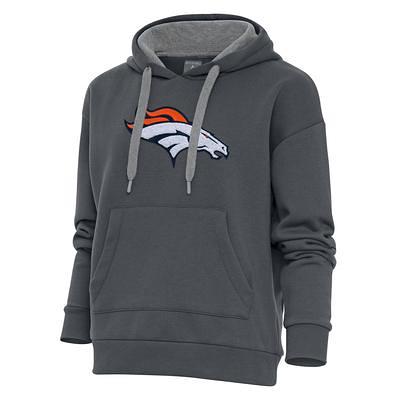 Men's Antigua Heather Gray New England Patriots Victory Chenille Pullover Sweatshirt