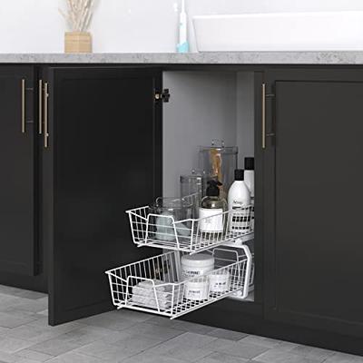 Sanno Pull Out Drawer Cabinet Organizer, Expandable Slide Out Storage Shelves - Heavy Duty, for Cabinets, Under Sink and Wardrobe, Opening Size