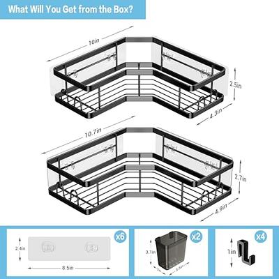 WOWBOX Shower Caddy Shelf Organizer, 2 Pack Adhesive Black Bathroom  Accessories, Save Space with Hooks, Toiletries Organization And Storage  Stainless No Drilling Shower Shelves - Yahoo Shopping