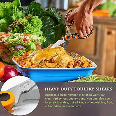 Kitchen Shears, Multi Purpose Kitchen Scissors, Stainless Steel Heavy Duty Poultry Shears for Chicken, Poultry, Fish, Meat, Vegetables, Herbs, Bottle