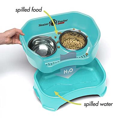 Pet Deluxe Dog Bowls Stainless Steel Dog Food Water Bowl Set with Stand,  Feeding Bowls No Spill Non-Skid Silicone Mat, Dog Dishes for Small Medium