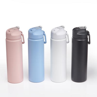 24 oz Aluminum Water Bottle with Sports Sipper Flip Straw